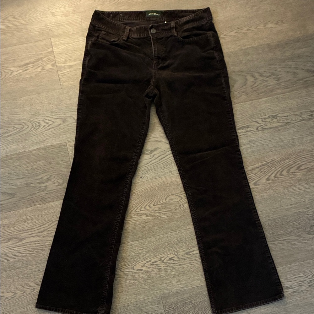 Eddie Bauer Dark Brown Corduroy Flare Pants